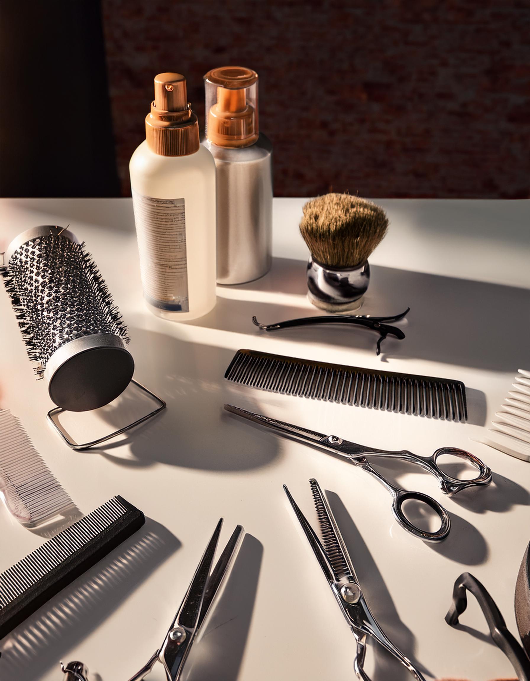 Friseursalon mit modernen Haarschneidewerkzeugen